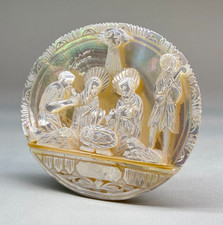 PRESEPE NATIVITA MADREPERLA CONCHIGLIA VINTAGE LAVORATA INTAGLIATA CAVALLETTO