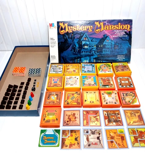 Vintage Milton Bradley 1984 Mystery Mansion Board Game (Missing 3 Pieces)