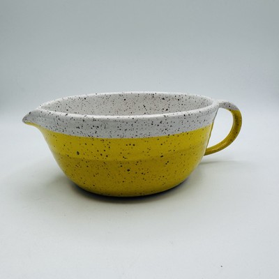 Rachael Pots Salad Dressing Bowl Yellow Stoneware Handmade Pottery NYC EUC
