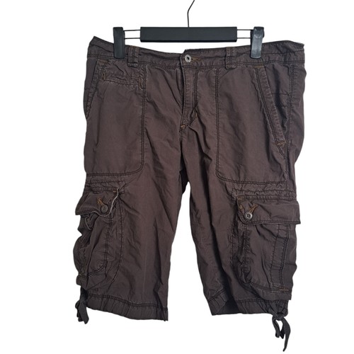 Pantaloncini lunghi vintage Ralph Lauren marrone cargo Y2K anni 90 grunge utility taglia 10