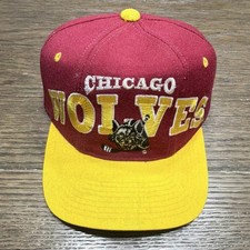 Starter Tripower Chicago Wolves Red Yellow Snapback Hat One Size Hockey
