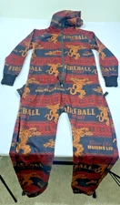 Fireball Whisky Holiday One-Piece Pajamas Unionsuit Unisex M Cozy Sleepwear Hood