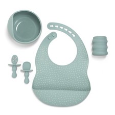 5-Piece Baby-Led Weaning Silicone Tableware Infants Toddlers Sage Green