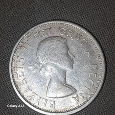 1964 Canada Rare Silver Coin 25 Cents Moose Queen Elizabeth II # 0712