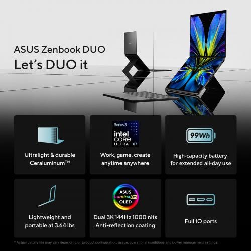 ASUS Zenbook DUO Dual 14" OLED Touch 2 en 1 Intel Ultra X7 358H 32GB RAM 1TB SSD, imagen 9