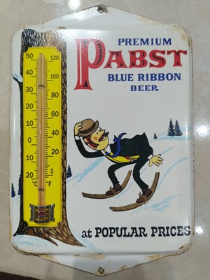 Vintage Thermometer Pabst Blue Ribbon Beer merchandise 1950-60's Advertising