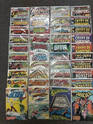 Lot Of 40 Vintage Comic Books Superman, Jimmy Olsen, Avengers, Frankenstein L #1