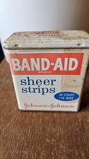 BAND-AID Vintage Sheer Strips Johnson & Johnson Advertising Metal Tin