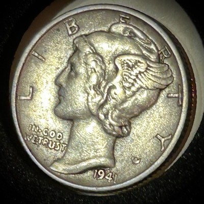 1941 Mercury Dime Winged Liberty Silver Coin Amazing Doubled Die Error Rare!