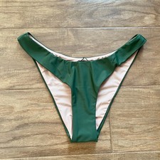 NWT J.Crew Curved-Waist Cheeky Bikini Bottom Dark Green BC125