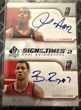 2008 SP Authentic Sign of the Times 2 LaMarcus Aldridge Brandon Roy #SD-AR /50