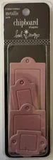 METALLIC PINK CHIPBOARD LABEL HOLDER Stickers(6pc)Heidi Swapp…Journal…Shapes…