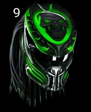 CASQUE PREDATOR CUSTOM GREEN SKULL (CERTIFIÉ DOT & ECE)
