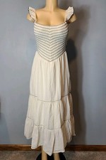 American Eagle Milkmaid Dress Empire Waist Midi Tiered Fairy Renaissance Sz S