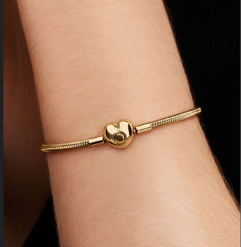 Auténtico Pandora Cobre Momentos Cierre Corazón Serpiente Cadena Pulsera PAR563050CO0 Foto 3 de 4