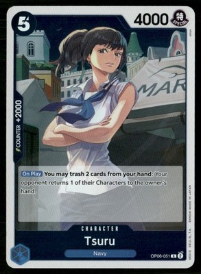 2024 Wings of the Captain Tsuru Character / Blue/Navy #OP06-051