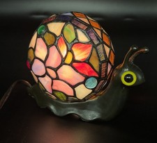 Vintage Snail Stained Glass Lamp 7 Tiffany St...