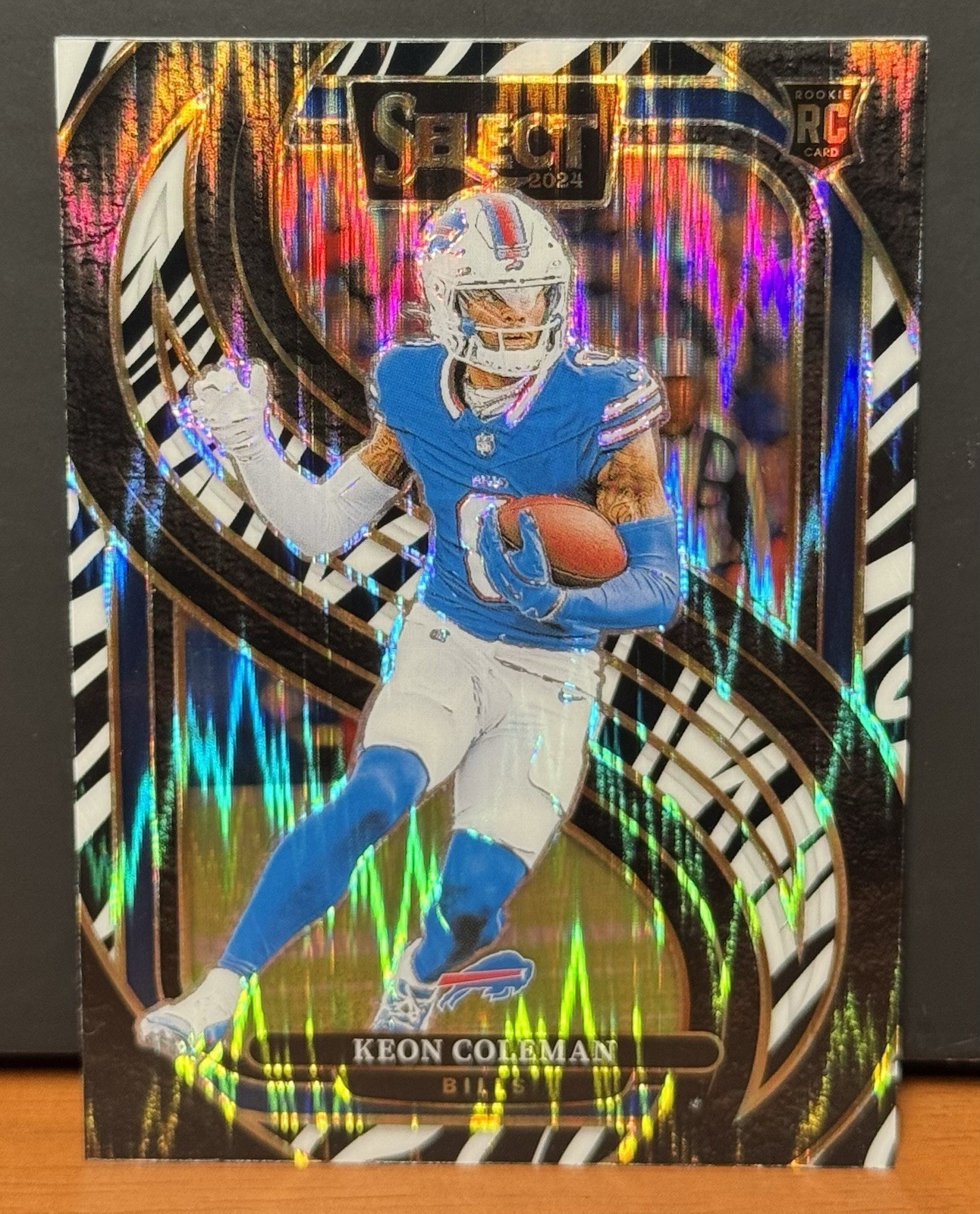 2024 Panini Select - Premier Level Keon Coleman #153 Zebra Shock Prizm (RC)