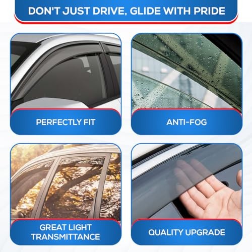IG Window Visors Fit for Out-Channel Rain Guards Vent 2004-2009 Mazda 3 Sedan - Picture 5 of 6