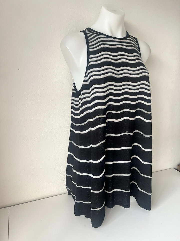 Sass & Bide Top Mujer Grande L Negro Plata Tejido Tanque NUEVO PVP $260 Foto 4 de 4