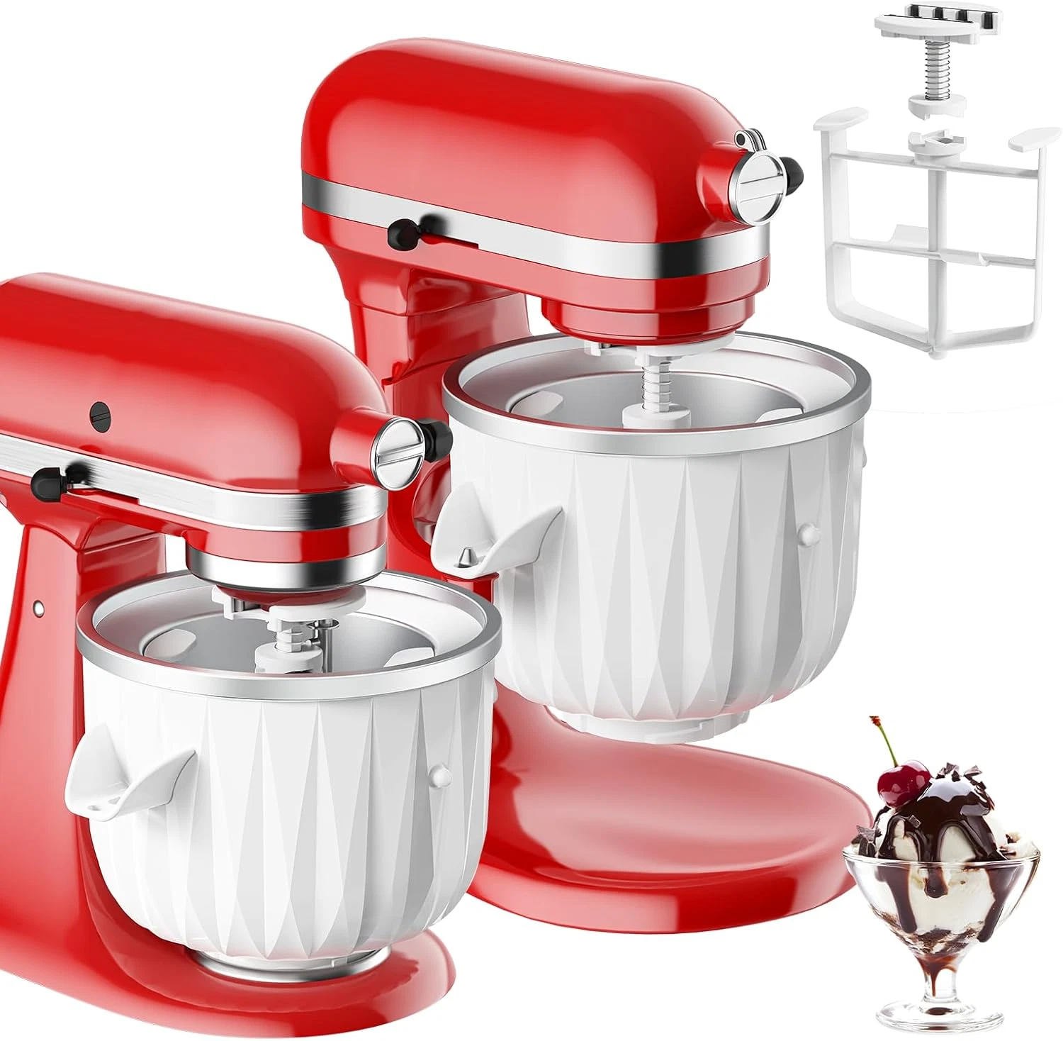 Ice Cream Maker Attachment for Kitchenaid Stand Mixer, 2 Quart Kitchen Aid Ice C