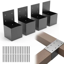 4PK-Pergola Brackets 4x4 (Actual: 3.5x3.5"),Rafter Post Bracket for Deck Railing