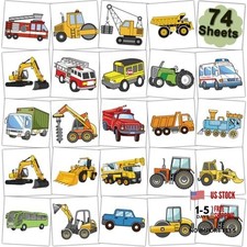 Car and Truck Temporary Tattoos for Kids Party Supplies - 74 Individually