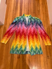 Farm Rio Beach Cover Up Open Dress - Size G (Large) - Rainbow Pattern