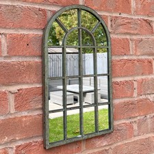 Vintage Arch Wall Mirror 45cm Small Rustic Window Arched Garden Outdoor Hallway