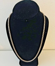 Vintage Sterling Silver Rounded Box Marked 925 Chain 20" Inches 20 Grams