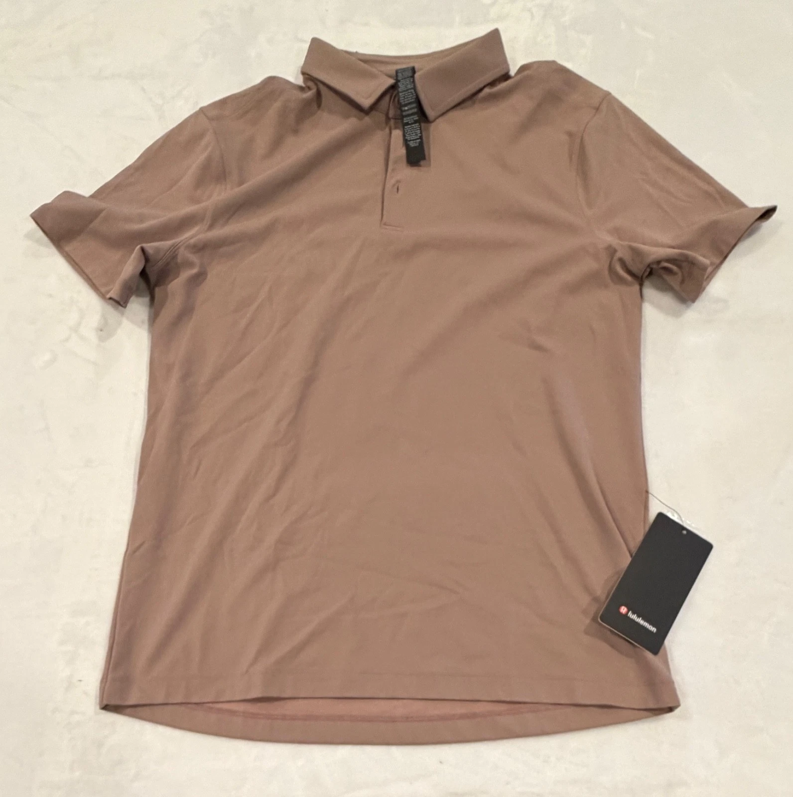 Lululemon Mens ShowZero SlimFit Polo Shirt Sz Small Brown ASHR