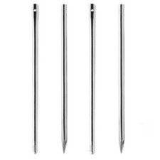 Kichwit 27.6  /2.3ft Set Of 2 Metal Stakes for Yard Signs, 5/8 Inch Thick Silver