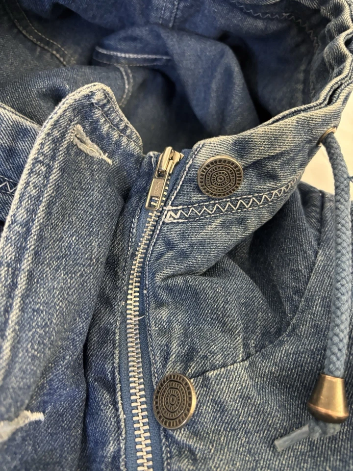 Vintage Mulberry Street Denim Coat Trench Jean Jacket Retro 80’s Oversized - Image 4 of 4