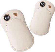 Hand Warmers Rechargeable 2 Pack, 10000mAh Electric Warmers, off white 