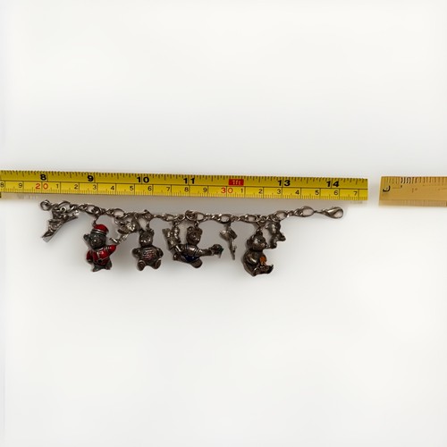 LT 925 Sterling Silver Articulated Joints Teddy Bear Angels Charm Bracelet 2 OZ - Picture 8 of 8