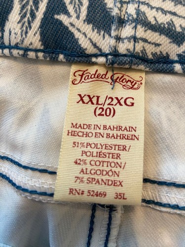 Faded Glory - Damen Gr. 2X Schlupfhose - Blumen Denim - Baumwolle Poly Mischung - Stretch - Bild 7 von 9