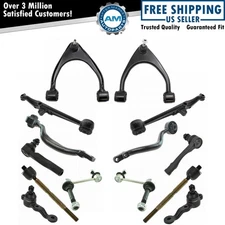 14 Pc Steering Suspension Kit Upper Lower Control Arm Ball Joints Links Tie Rods