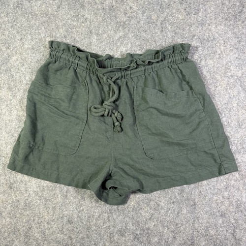 Universal Thread High Rise Linen Shorts Women's Sz Medium (Fits Waist 30") Green