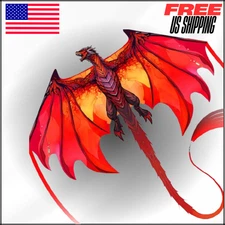 Kite, Line & Accessories for Beach, Park, Family Activities (Speed Dragon Red