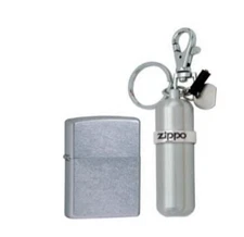 Zippo Windproof Street Chrome Lighter 207 & Fuel Canister 121503, New In Box