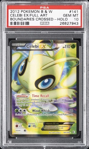 2012 POKEMON BLACK & WHITE BOUNDARIES CROSSED #141 FULL ART/CELEBI EX PSA 10