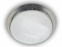 Led Wohnraumleuchte Alabster Art Zierring Nickel Matt Ø25Cm Led Kellerlampe