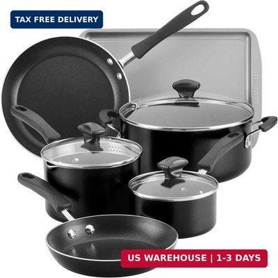 Farberware Cookstart Aluminum DiamondMax Nonstick Cookware Set, Kitchen Essentia