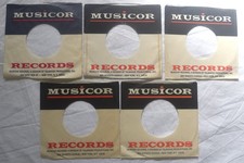 Five original Musicor company sleeves, NOS
