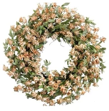 22 Inch Sunset Red Color Forsythia Flower Wreath