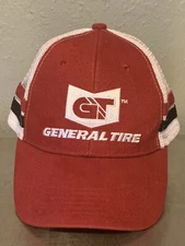 General Tire GT Adjustable Strap Mesh Cap Hat Red White & Black