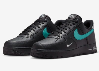 Nike Air Force 1 '07 Black/Blue Lightning New Sneakers Size 7.5