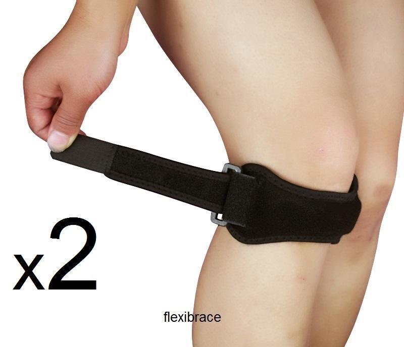 2 Black Jumper's Knee Brace Support Strap by Purchase New Tendon Long Beach Mall Patella