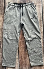 NIKE DRI-FIT DRAWSTRING JOGGERS GRAY BLACK MENS LARGE EXCELLENT CONDITION