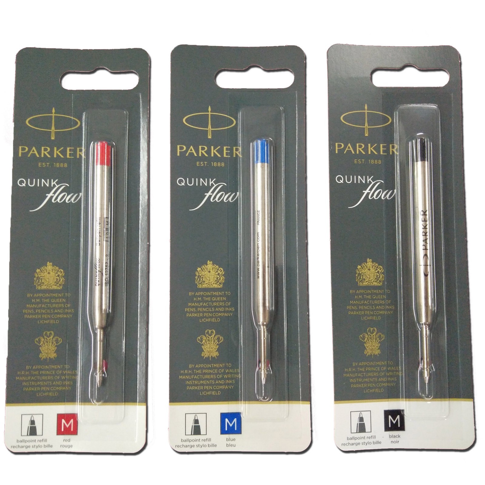 Parker QUINKflow Ballpen Refill BLISTER Fine Black S0909530 Pk1  